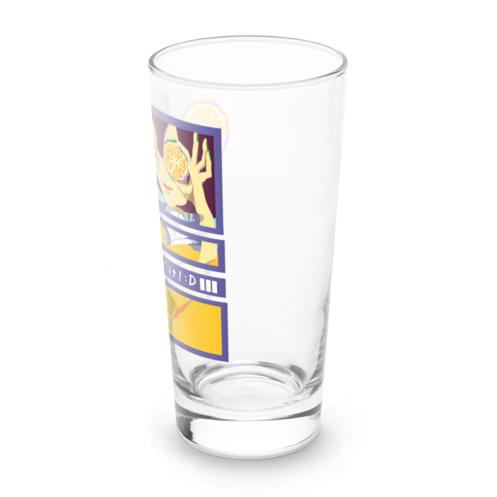 GOODS SHOP【そぞろな小窓】 SUZURI店の【I'm lovin' it! :D -orange-】 Long Sized Water Glass :right