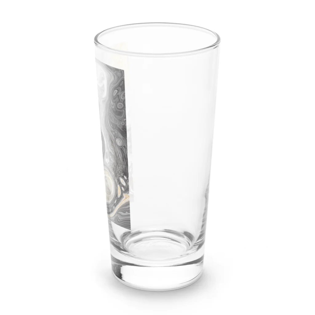 あくびの世界のライトなブラック系フルイドアート Long Sized Water Glass :right