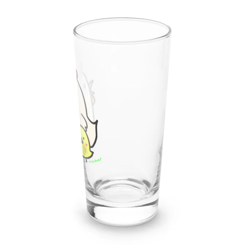 みどみど♪のママコッコとピヨ🐤 Long Sized Water Glass :right