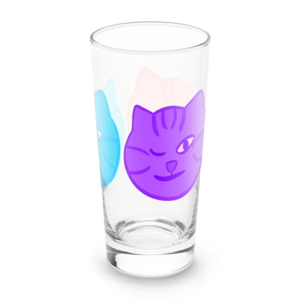 りのりのザウルスのネコマッチョきょうだいなかよく Long Sized Water Glass :right