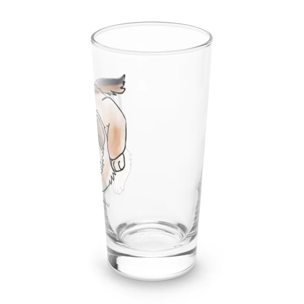 宇寅。の泥棒フェイスの子犬 Long Sized Water Glass :right