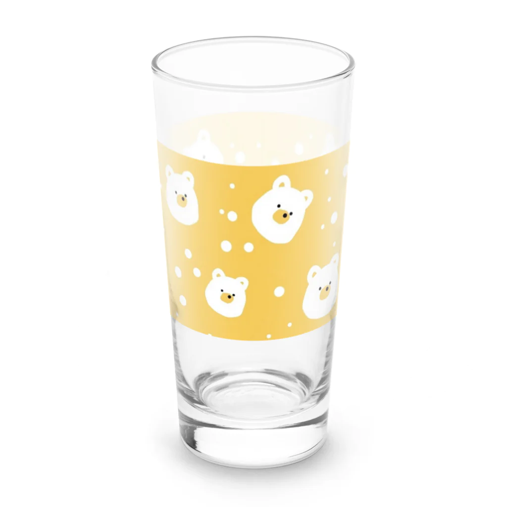 ゆるゆるイラストです。のきいろのくまさんがいっぱい。 Long Sized Water Glass :right