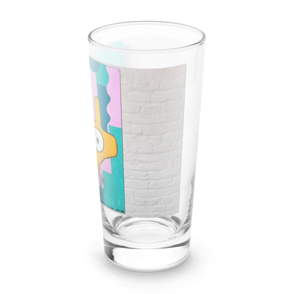 little pandaの「自分の事をシマウマと勘違いしているアルパカの肖像画」 Long Sized Water Glass :right