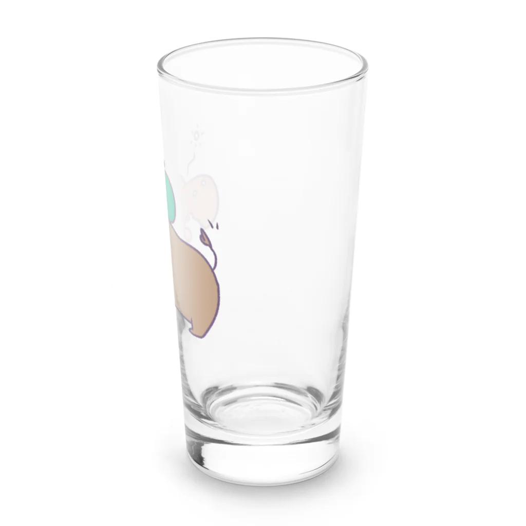 🥖こげぱん🐾のこげぱんカバ　寝起き Long Sized Water Glass :right