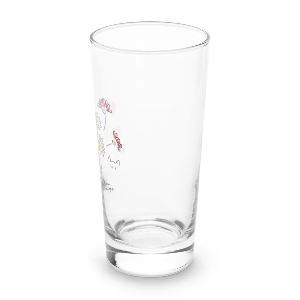 すいかねこの花ねこピンク Long Sized Water Glass :right