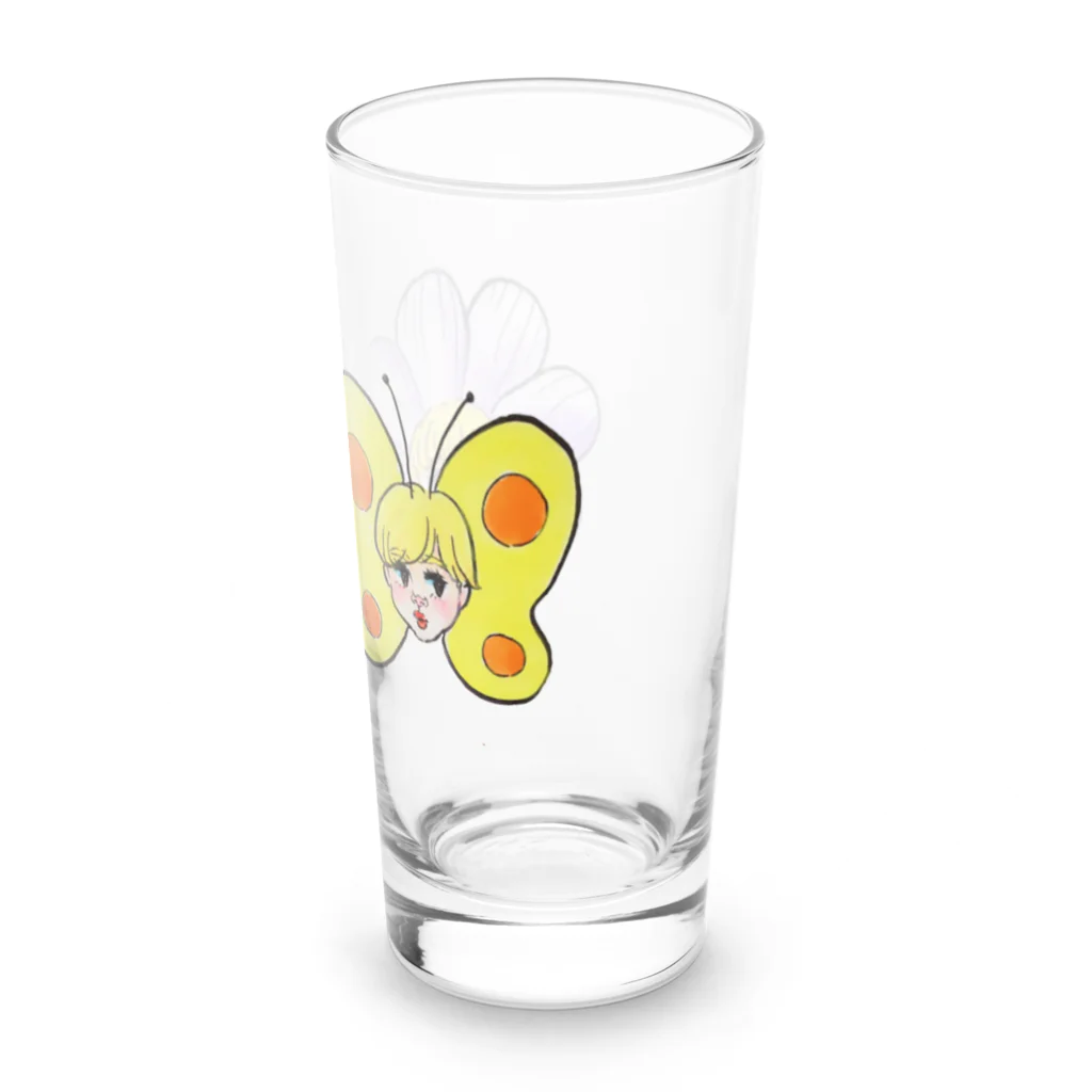 ソーメンズの花とちょうちょ Long Sized Water Glass :right
