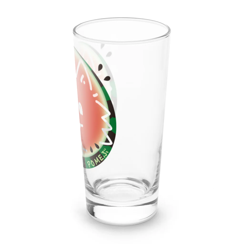 イラスト MONYAAT の POMEぶ Dスイカとポメラニアン Long Sized Water Glass :right