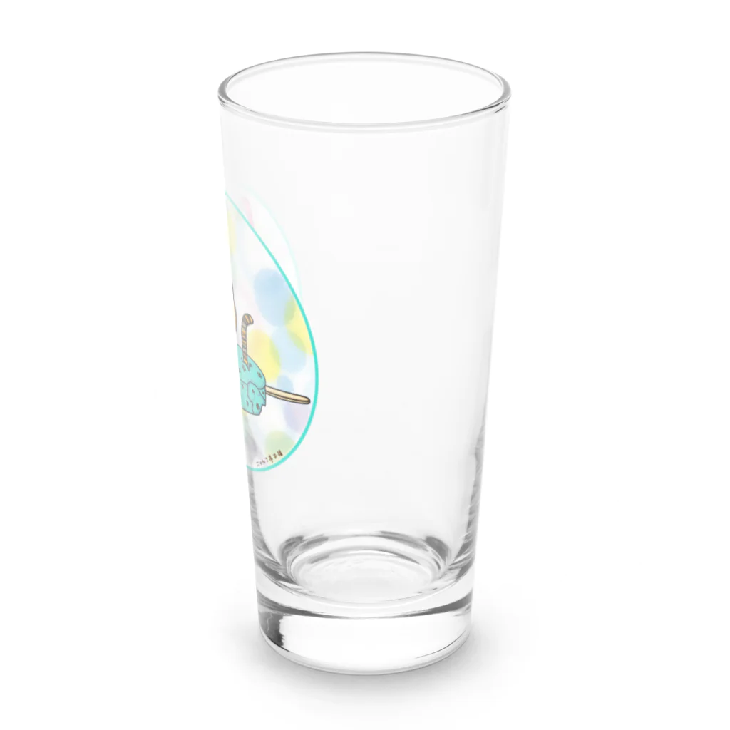 にゃんこ亭屋のみっけの夏休み(水玉vr.) Long Sized Water Glass :right