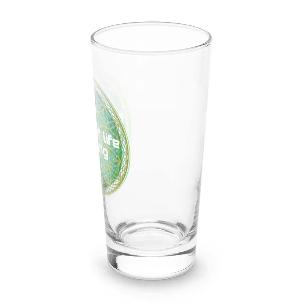 💖宇宙整体♪🌈♪こころからだチャンネル♪💖のFlower of  Life waving  🌈LOGO version Long Sized Water Glass :right