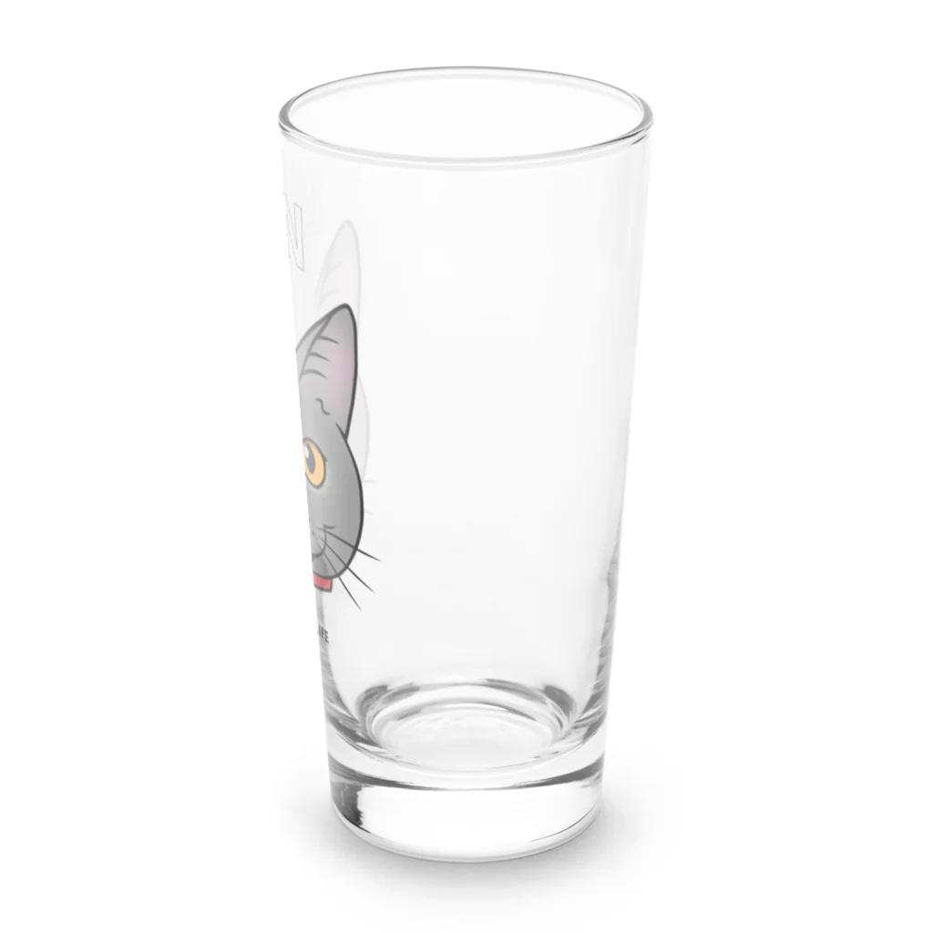 猫のイラスト屋さんのlien sumomomilk Long Sized Water Glass :right