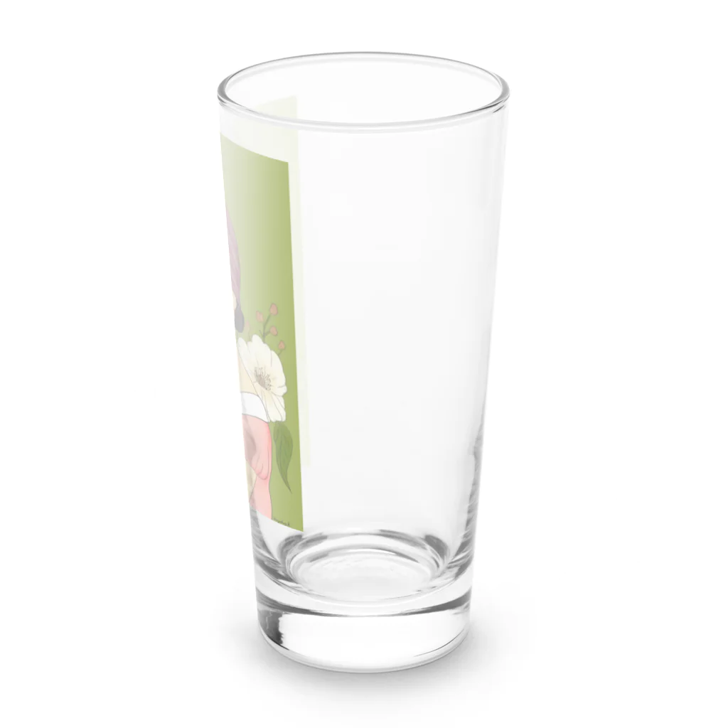 四月研究所 SUZURI店の大正浪漫ヲトメ図画ー桃色 Long Sized Water Glass :right