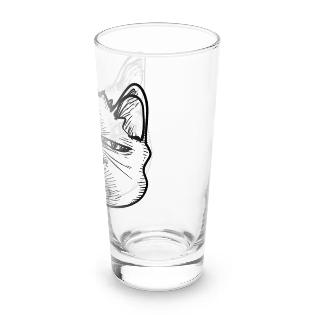 謎モノ店のやばい顔ねこ Long Sized Water Glass :right