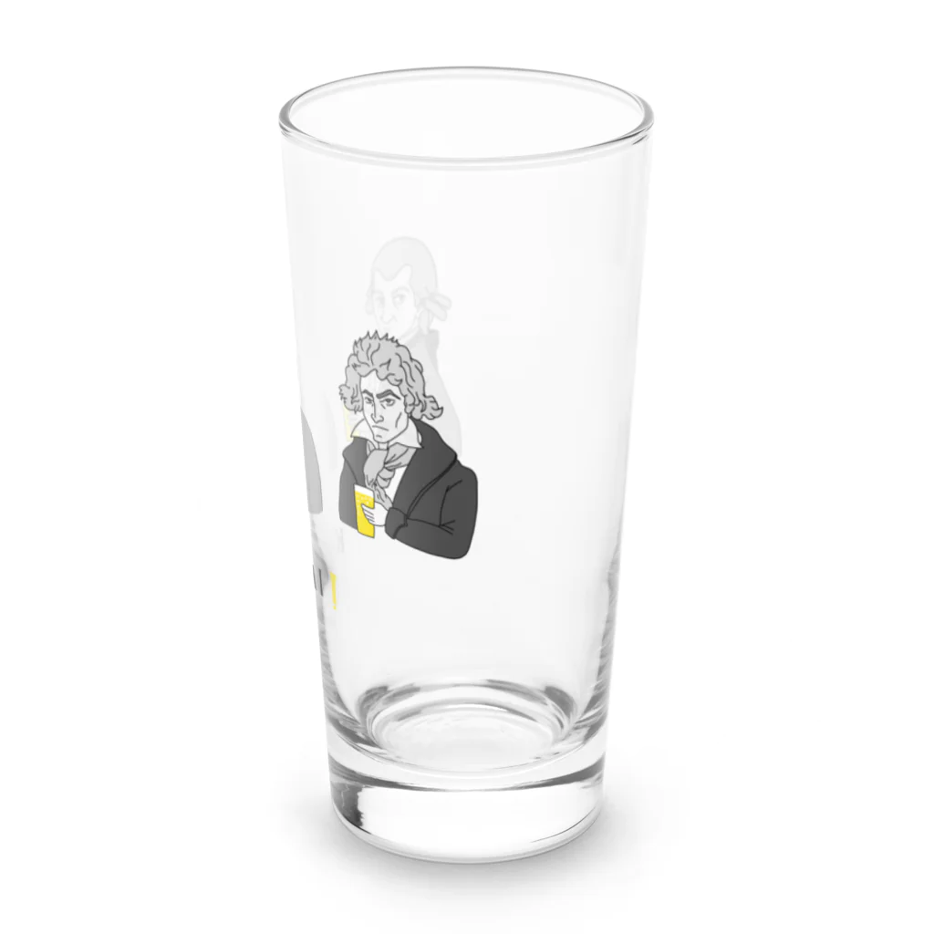 ビールとアート TM-3 Designの偉人 × BEER（三人の音楽家）黒線画 Long Sized Water Glass :right