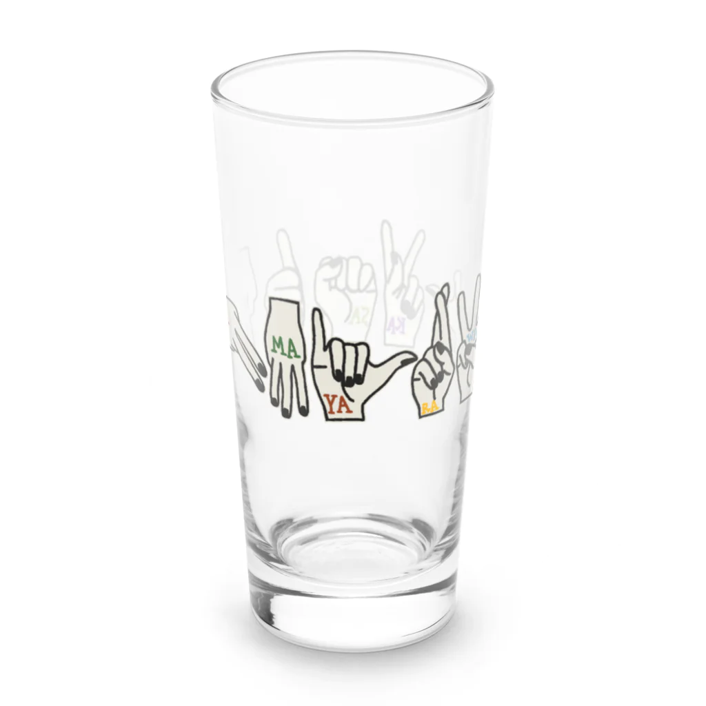 うめぼしととまととごはん。のあかさたなはまやらわ。 Long Sized Water Glass :right