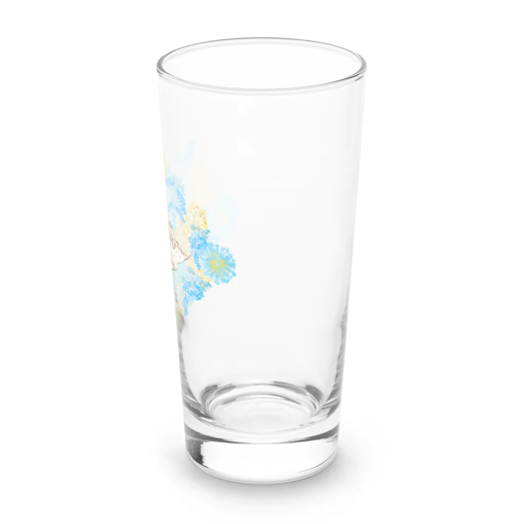 猫竹（nekotake)の花の中にキジトラ猫たち Long Sized Water Glass :right