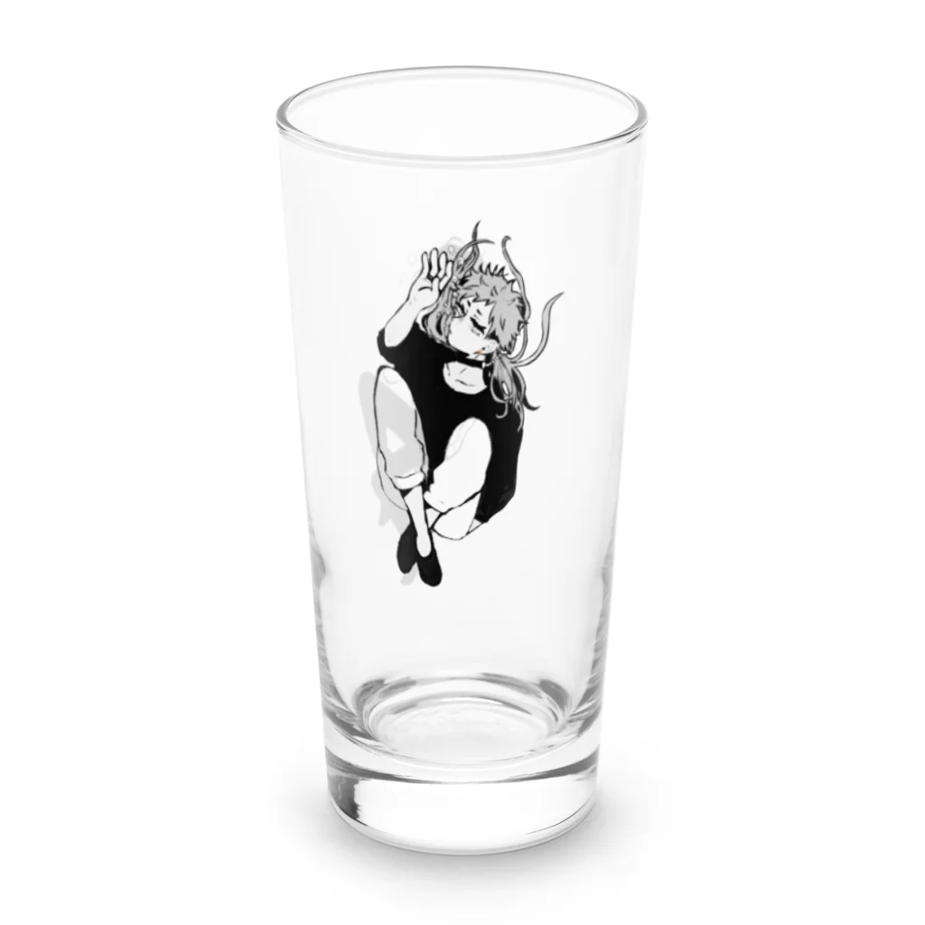 6375号室のぶくぶく同室モノクロ Long Sized Water Glass :right