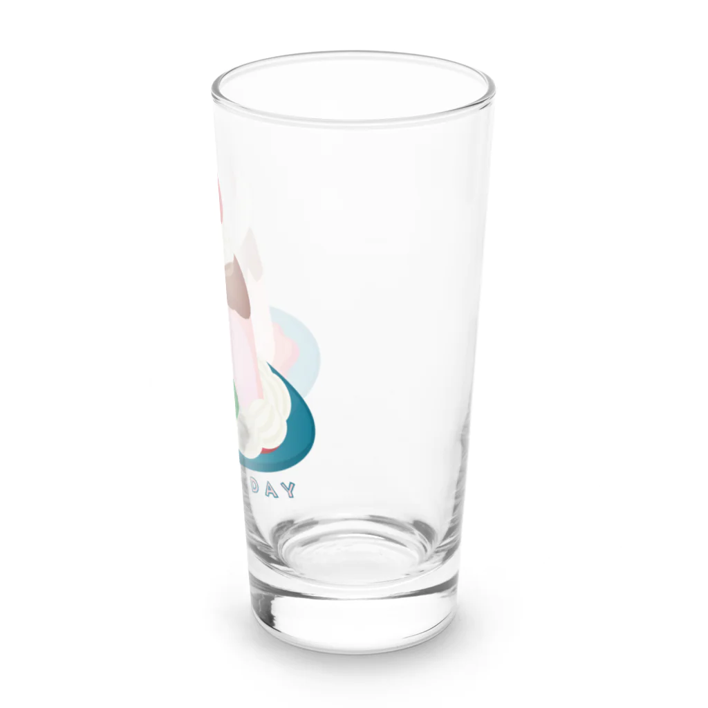 イラスト MONYAAT の毎月25日はプリンの日のプリン　イチゴプリン Long Sized Water Glass :right