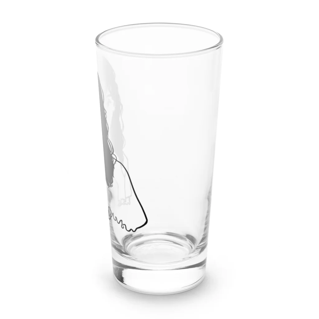 chr＊シンプルイラストのパーマノオンナノコ Long Sized Water Glass :right