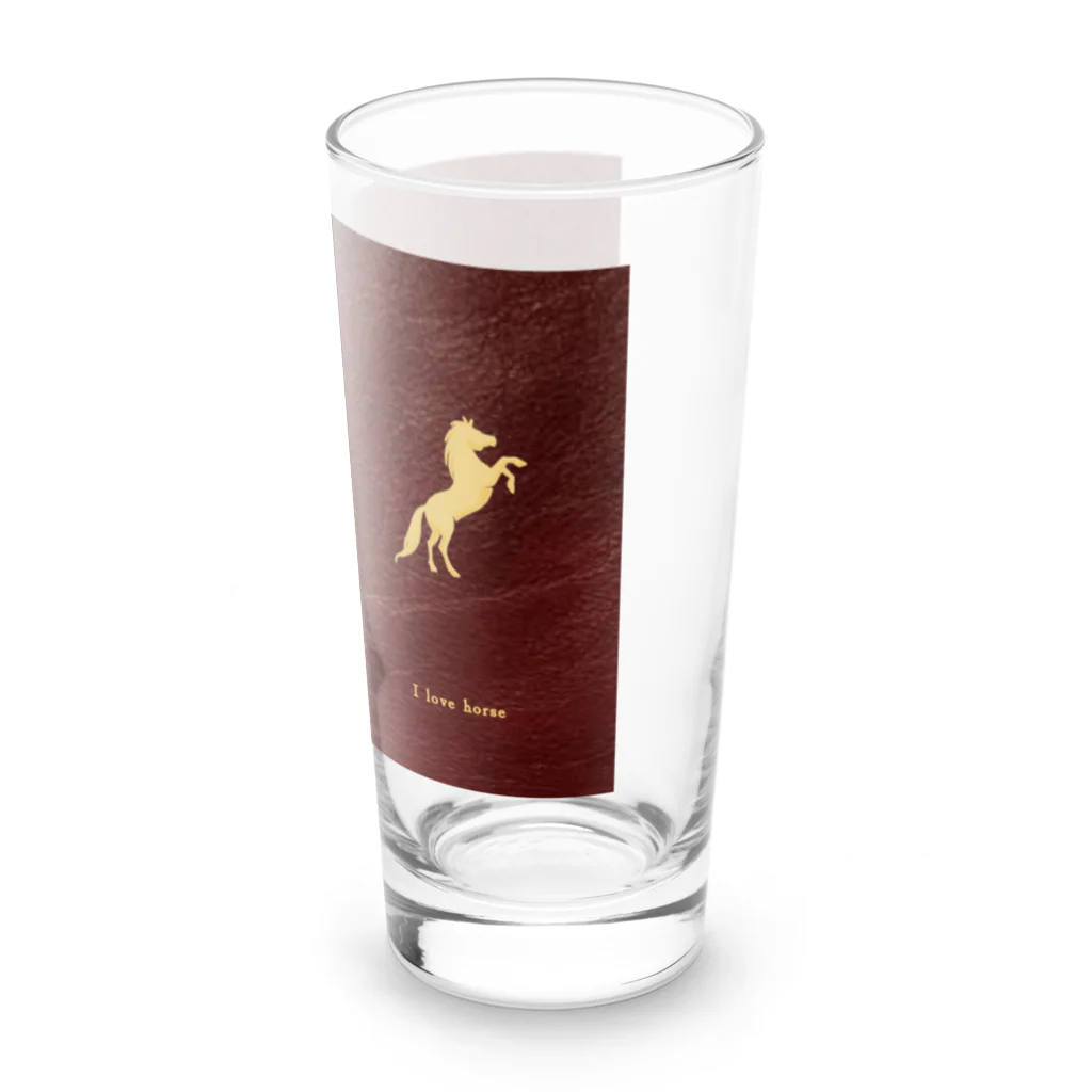 Blue Iris ﾌﾞﾙｰｱｲﾘｽのI love horse Long Sized Water Glass :right