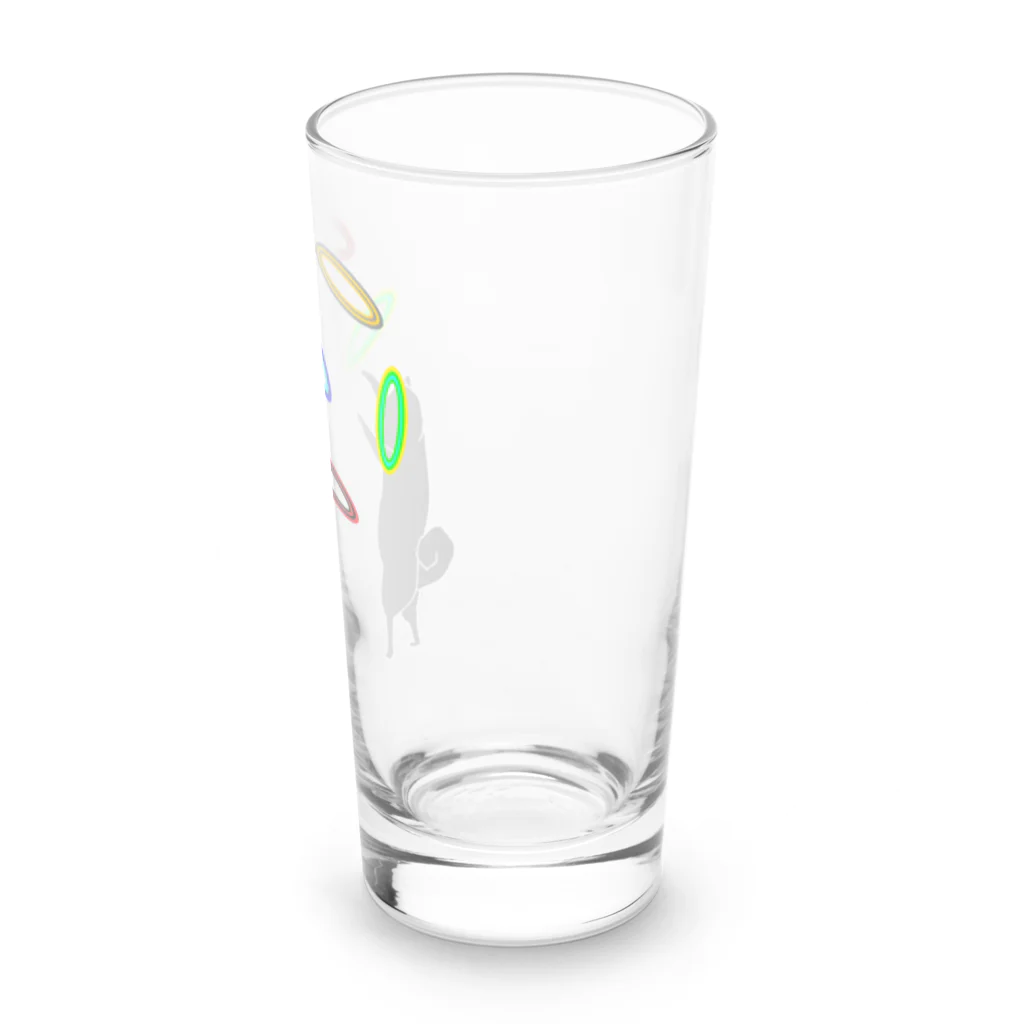 いっぷく処 てんてんのご主人が投げたフリスビーで遊ぶ犬 Long Sized Water Glass :right