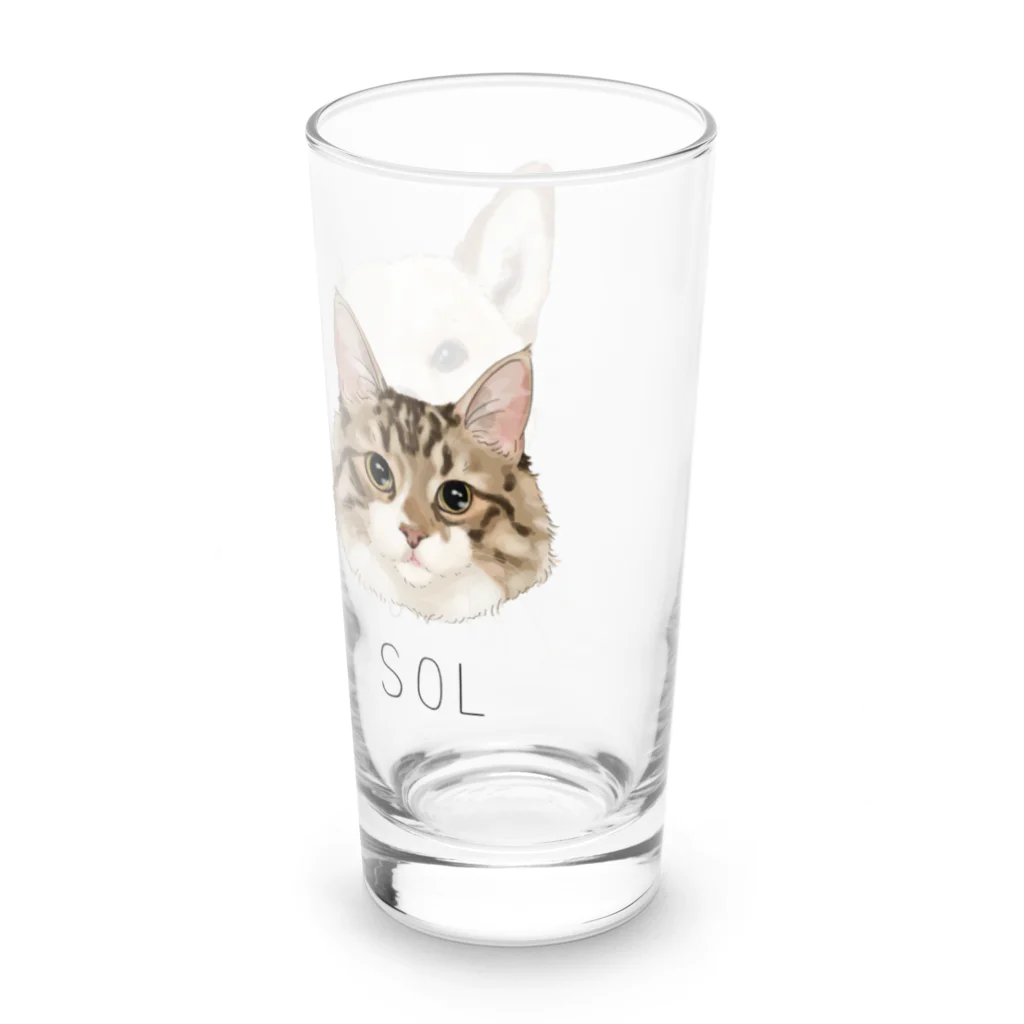 みきぞーん｜保護猫 ミッキー画伯と肉球とおともだちのrom & sol Long Sized Water Glass :right