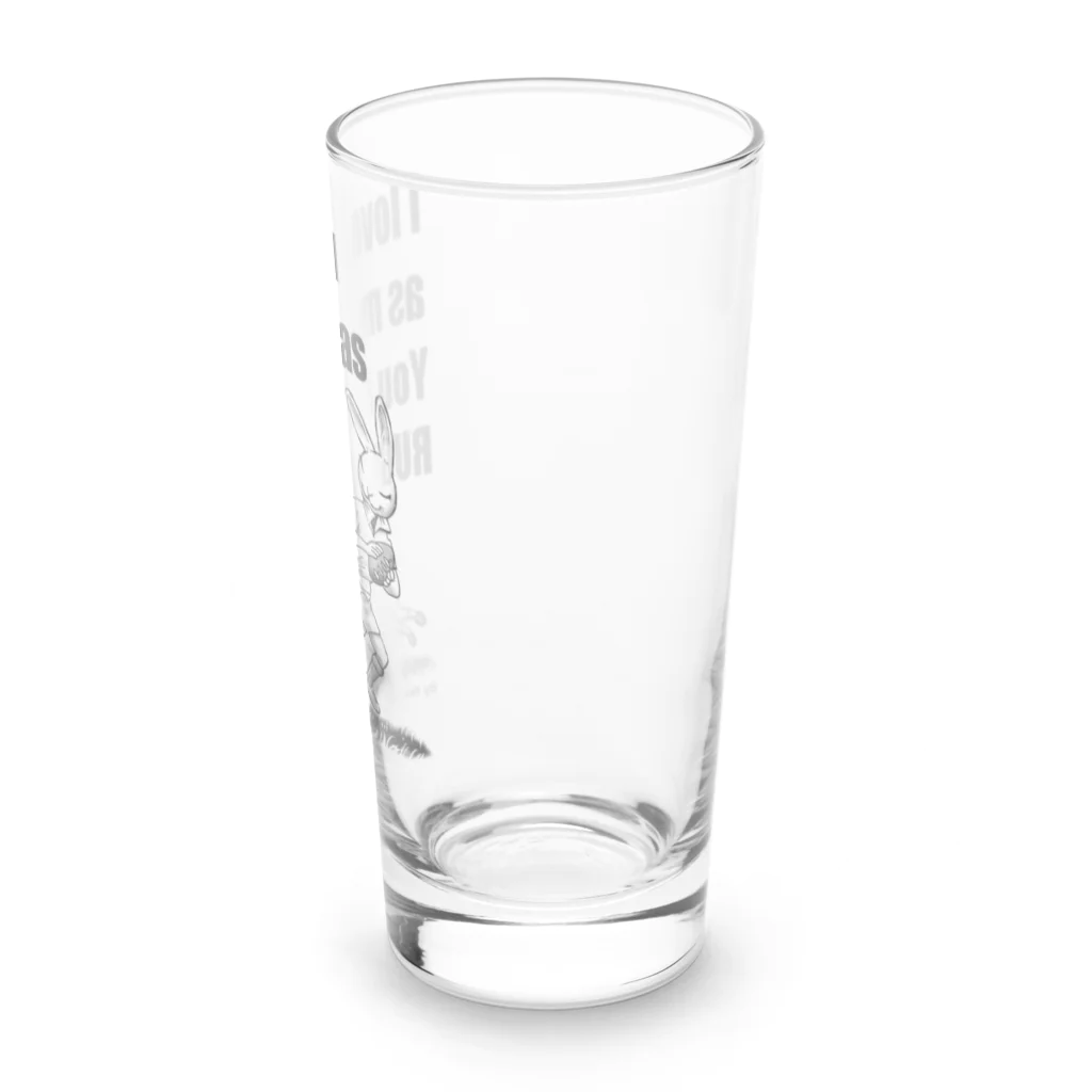 BeachBunnyのうさぎとねこ　ラグビーが好きなキミが好き Long Sized Water Glass :right