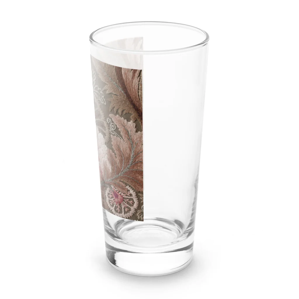 PALA's SHOP　cool、シュール、古風、和風、の華模様　刺繍柄　brown Long Sized Water Glass :right