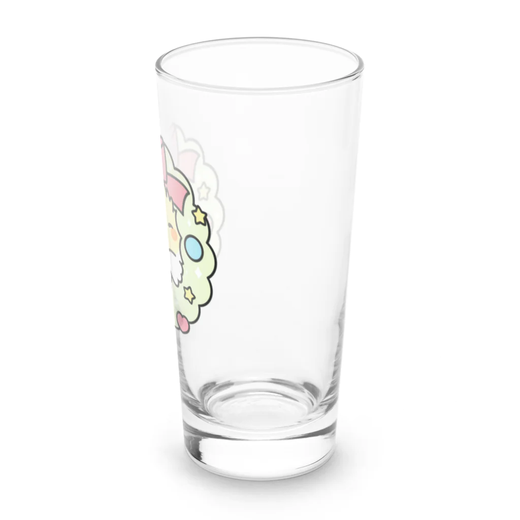 Cody the Lovebirdのクリスマスリース コザクラインコ、オカメインコ Chubby Bird Long Sized Water Glass :right