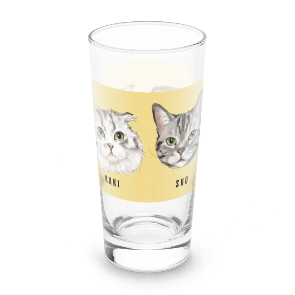 みきぞーん｜保護猫 ミッキー画伯と肉球とおともだちのden suu sho kaki Long Sized Water Glass :right