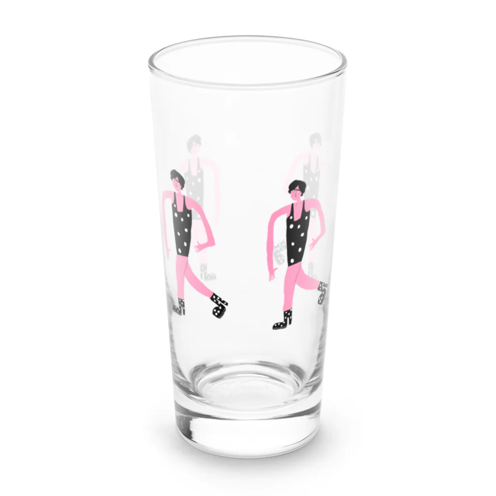 clareclaredoodleのwalking ladies water glass ロンググラス右面