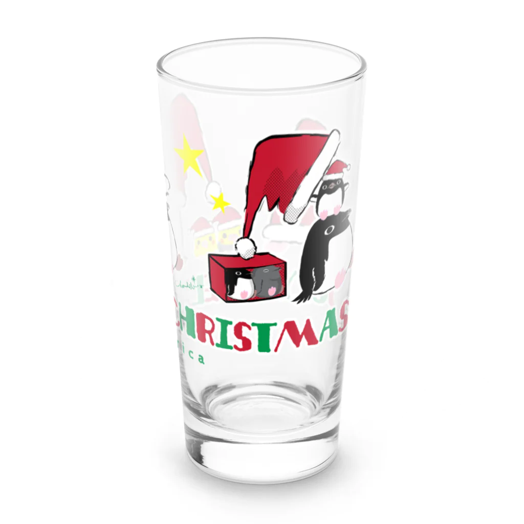 LittleLoroのUGLY ADELIE CHIRISTMAS 0586 アデリーペンギン サンタ帽子 横並び Long Sized Water Glass :right