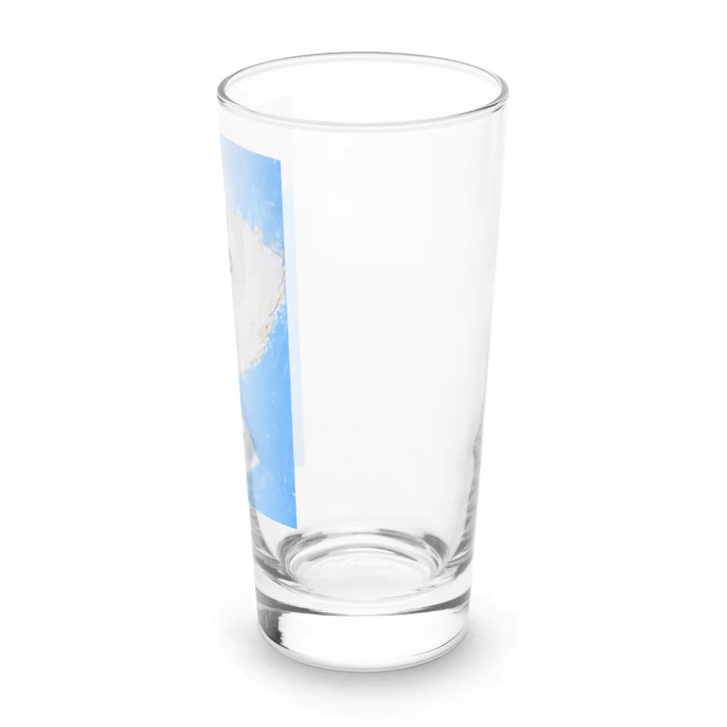 ルーナ│障害者アート の心配する犬 Long Sized Water Glass :right