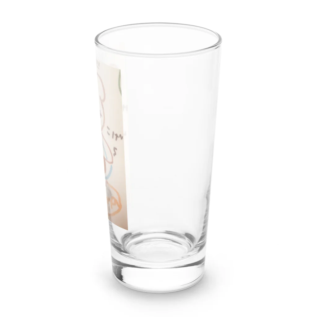 No.141_OneForOnesの焦げたパンしか作れないくまちゃん😨 Long Sized Water Glass :right