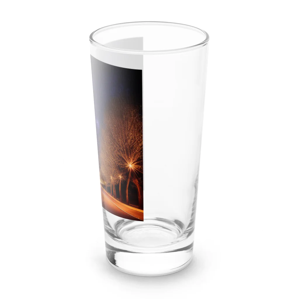 ミラくまのイルミネーションの並木道 Long Sized Water Glass :right