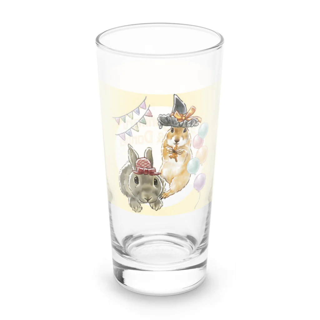 卯月まめのもふもふイラスト屋さんの11.Pyonpyonmaru & Donbei Long Sized Water Glass :right