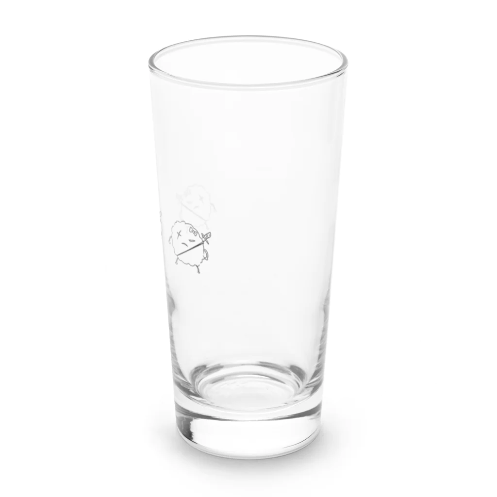 仕事やめたい協会の3連夜叉丸(寝とるやつおるな) Long Sized Water Glass :right