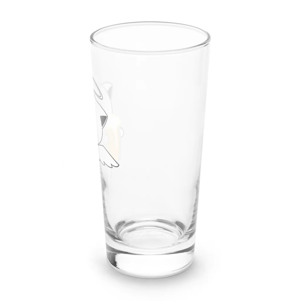 MochiMochi SHOPの白猫天使こむぎちゃん（ビール） Long Sized Water Glass :right