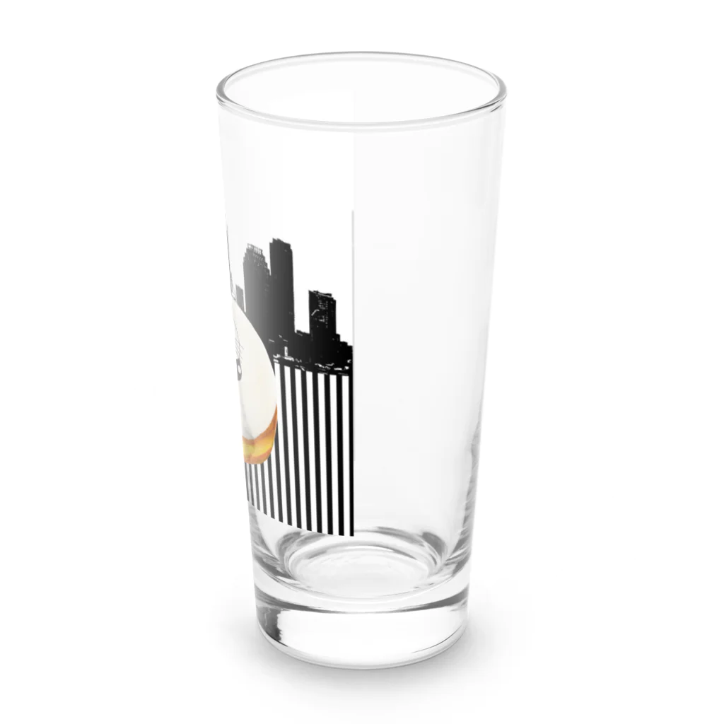 Lovecatfashionのモチ猫ちゃんホワイトチョコドーナツ Long Sized Water Glass :right