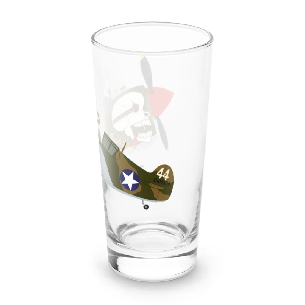 SKULL-2のノーズアートを描くすろくま。戦闘機P-40、SKULL Long Sized Water Glass :right