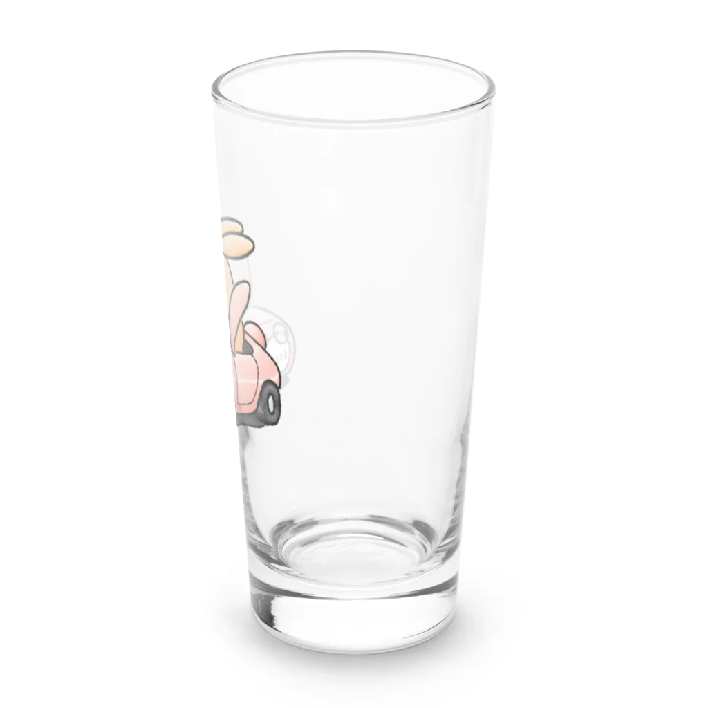 働きたくないのうさぎカーを運転するうさぎ Long Sized Water Glass :right