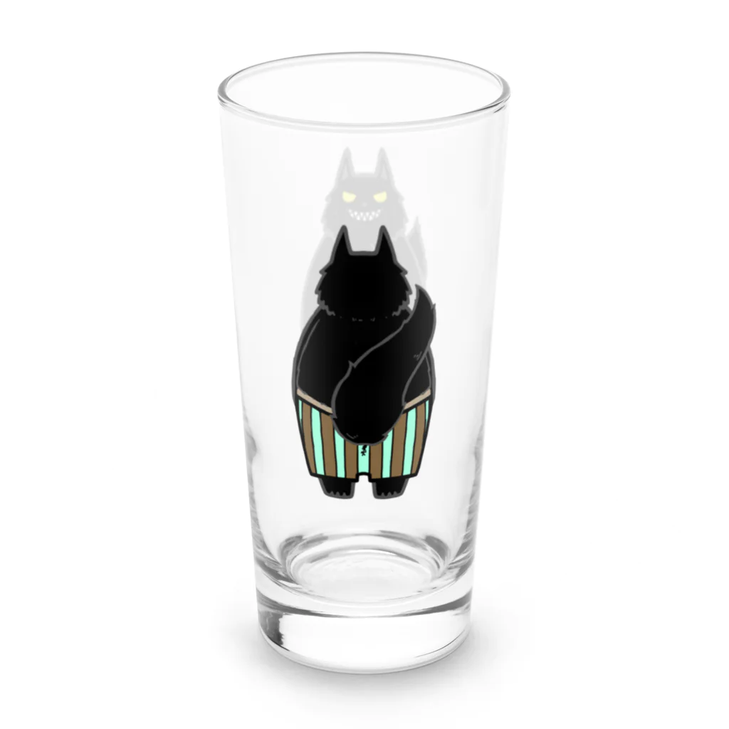そのへんの黒猫の黒猫前後 Long Sized Water Glass :right