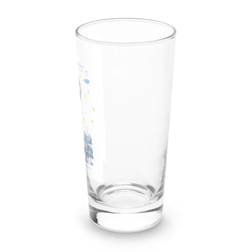 タナカミノルのユーモアイラストショップのカニ座のお月さま Long Sized Water Glass :right