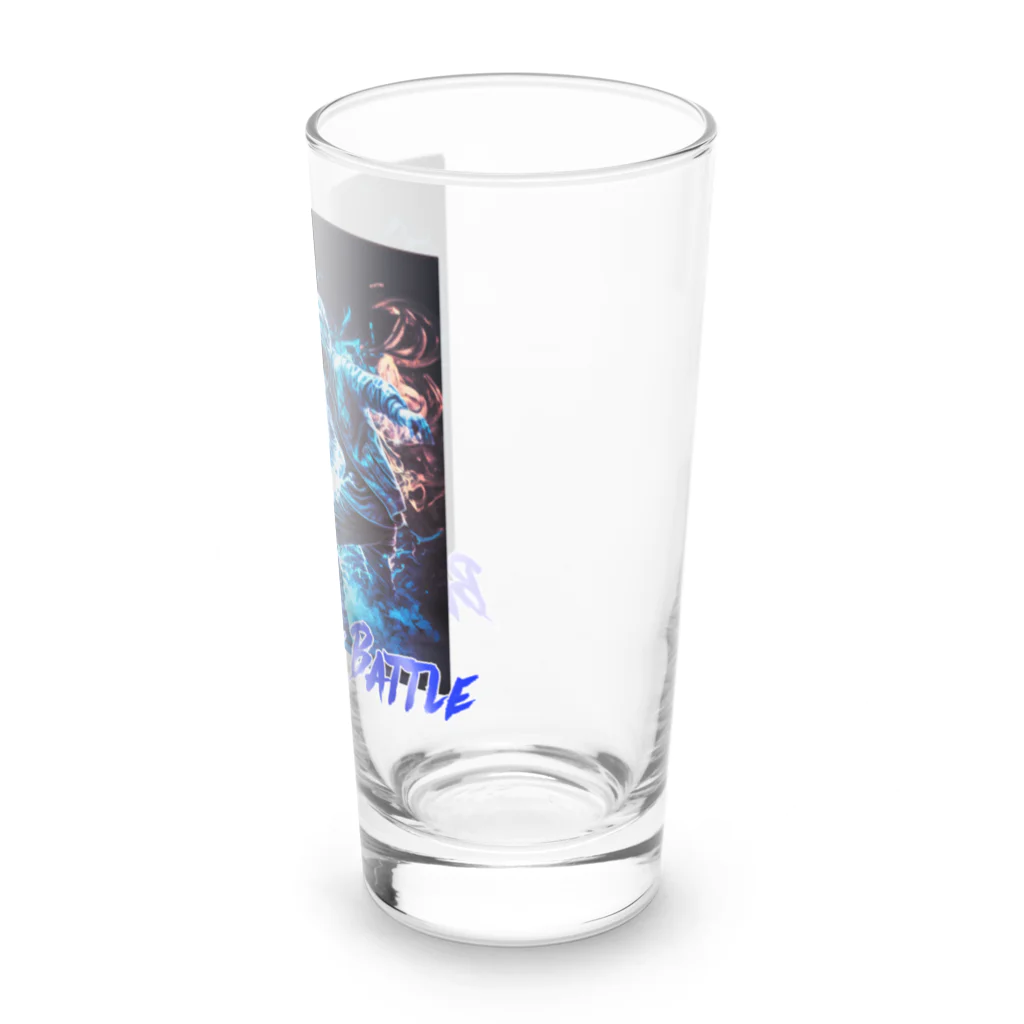 RATELの繊細なタッチで軽快なネオンブルーのヒップホップダンスバトルデザイン Long Sized Water Glass :right