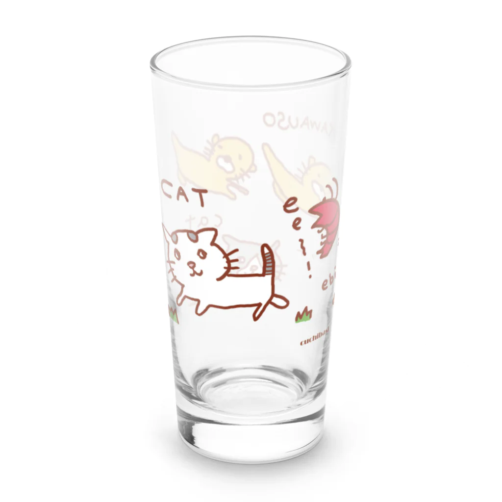 ネコのうーたんになりたいくちばしショップの　かわうそキャットキャットグラス Long Sized Water Glass :right