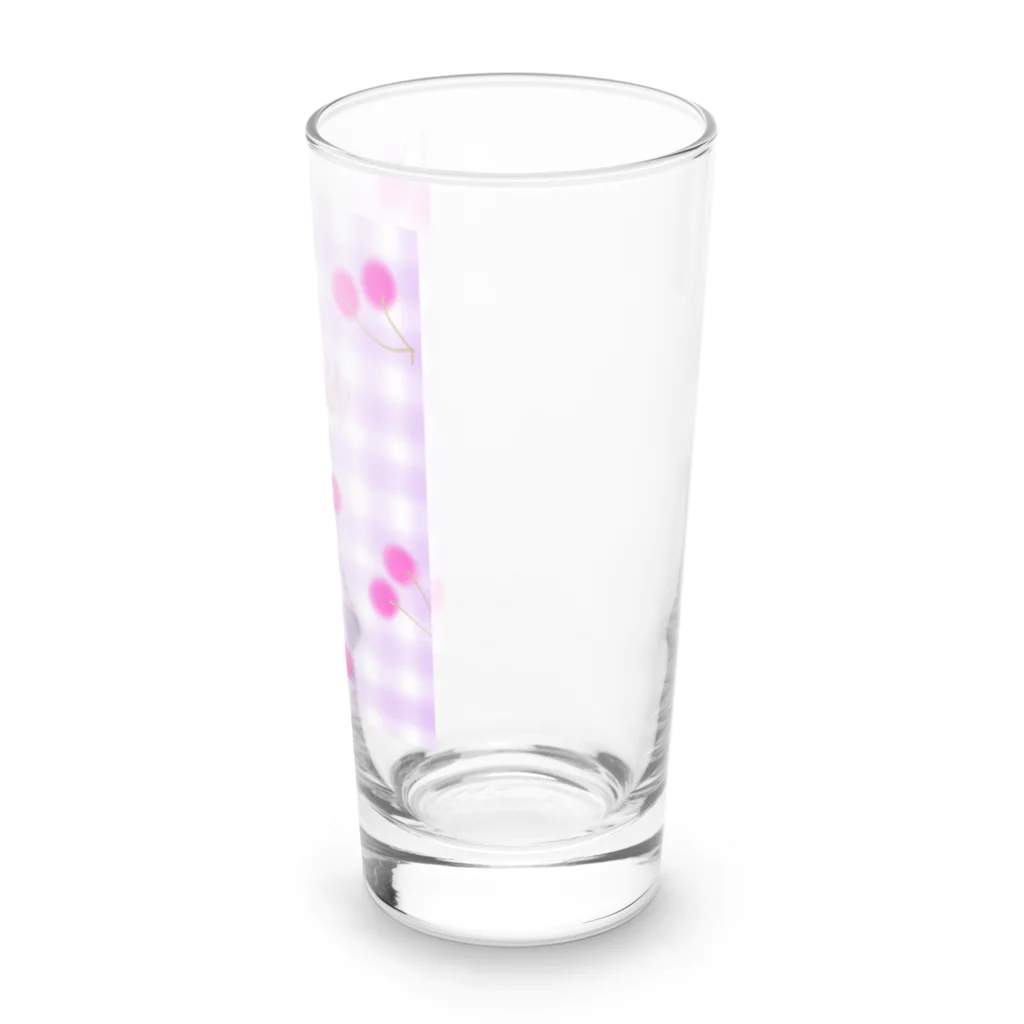 ソルトの部屋着のさくらんぼラベンダーギンガム Long Sized Water Glass :right