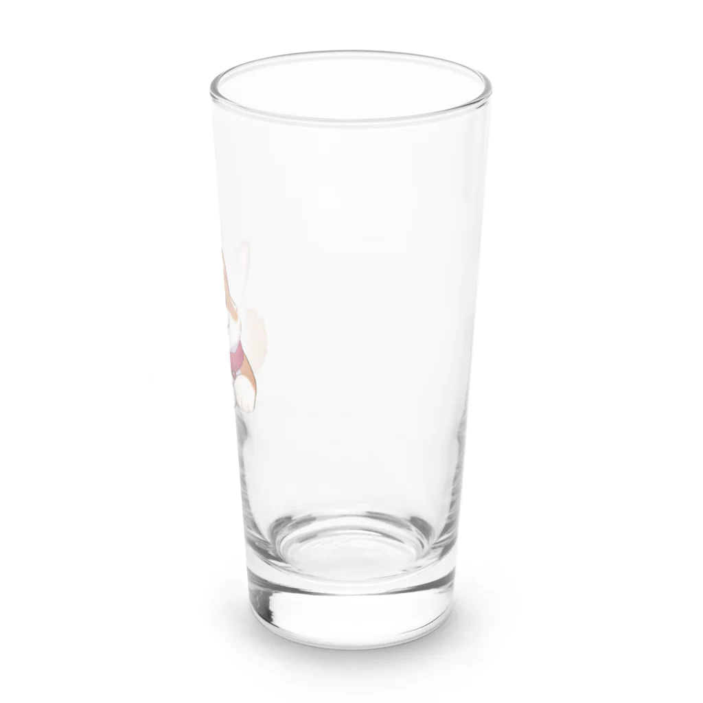 ポンコツイラストレーターカピバラのコーギーモナカ Long Sized Water Glass :right