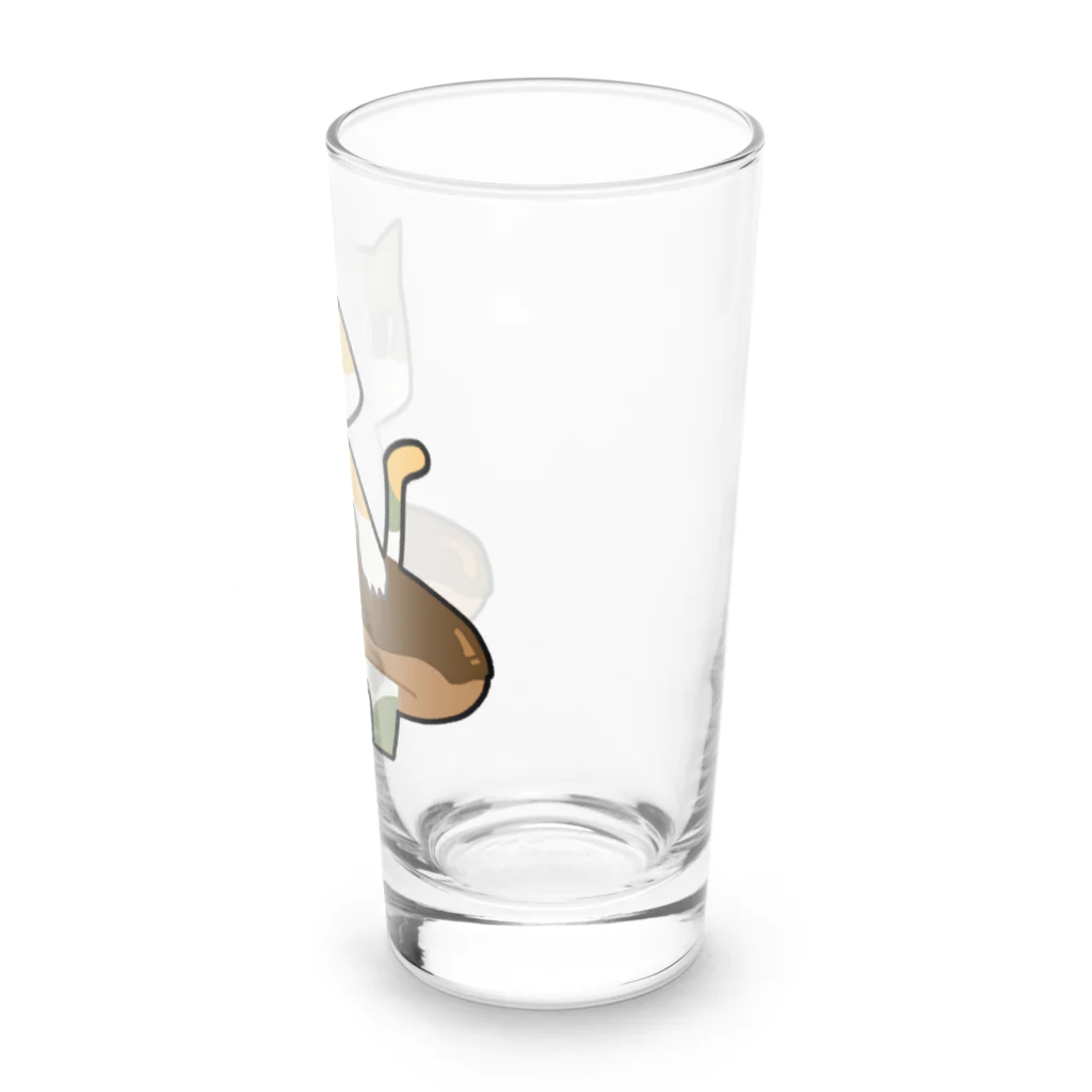 うさやのドーナツをゲットしてご満悦の猫 Long Sized Water Glass :right