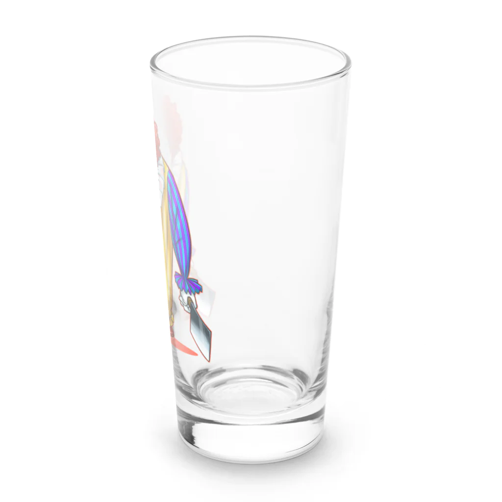 堀越ヨッシーのお店（SUZURI支店）のピエロと遊ぼう Long Sized Water Glass :right