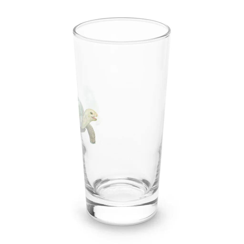 めろんぽっぷのお店だよの踏みだせ、アルダブラゾウガメ 。 Long Sized Water Glass :right