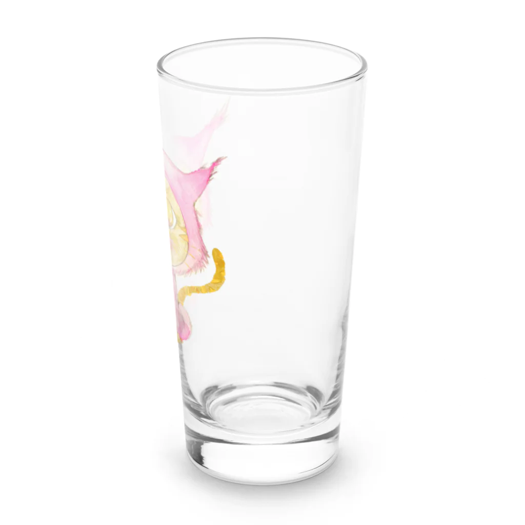 暖暖あたたかのピンクになりたい茶トラちゃん Long Sized Water Glass :right